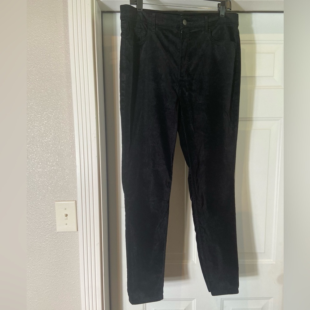 Loft~NWOT~Stretchy~Polished~Black~Velvet~Five Pocket~Straight Leg~Pants~Size 32